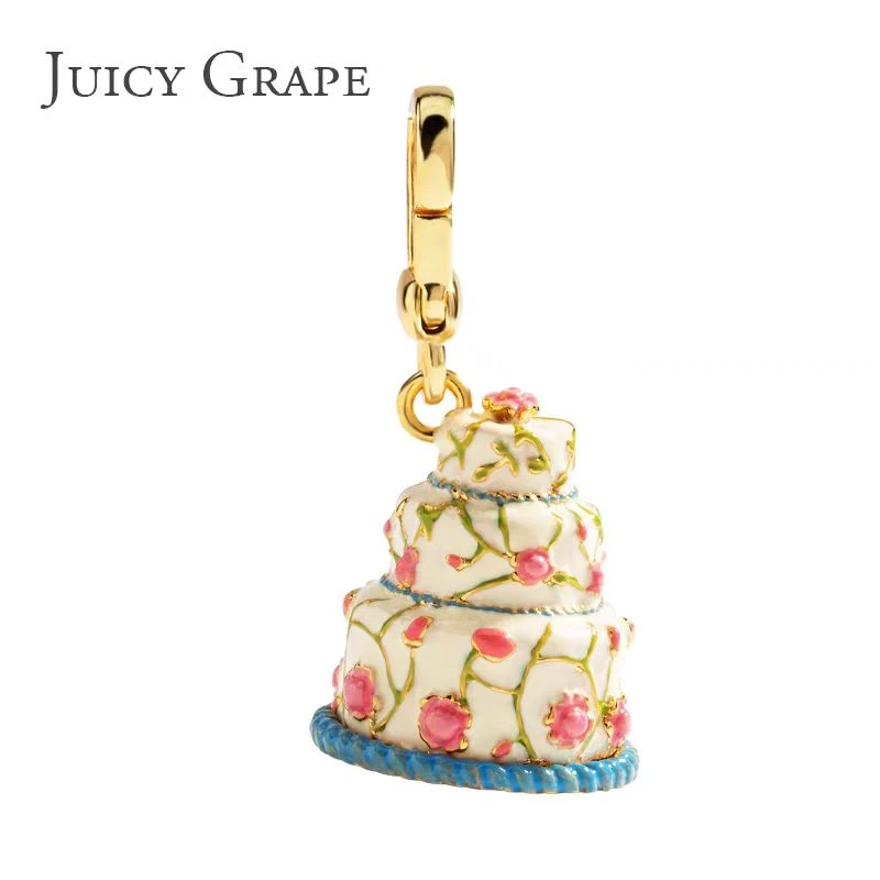 JuicyGrape 铜珐琅吊坠 生日礼物蛋糕可以打开的吊坠一款多用项坠