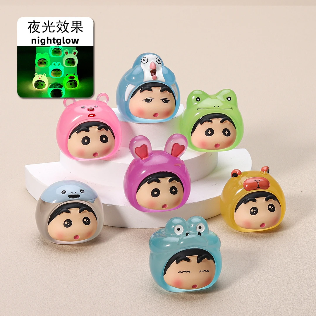 【许愿+对碰+九宫格】夜光动物小新diy车载桌面树脂摆件