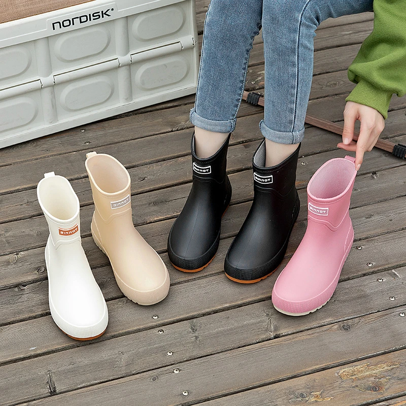 轻便雨鞋时尚短筒女士外穿防滑水鞋耐磨加绒雨靴厨房胶鞋厚底水靴
