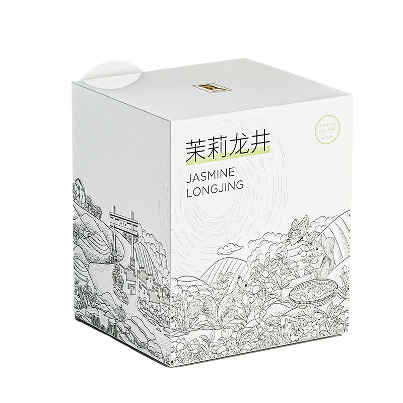 贡牌茶叶 茉莉龙井袋泡茶龙井绿茶10泡装 30g/盒