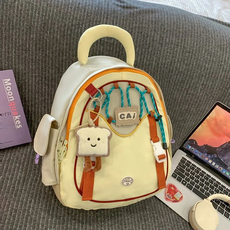 C090书包初中女生高中生可爱小学生背包ins小众大容量肩负双肩包