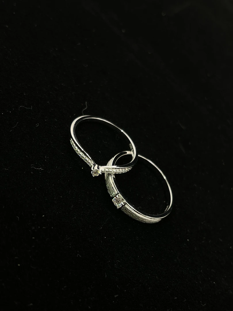 925银莫桑石戒指 情侣对戒小众款式男女款式详情问客服