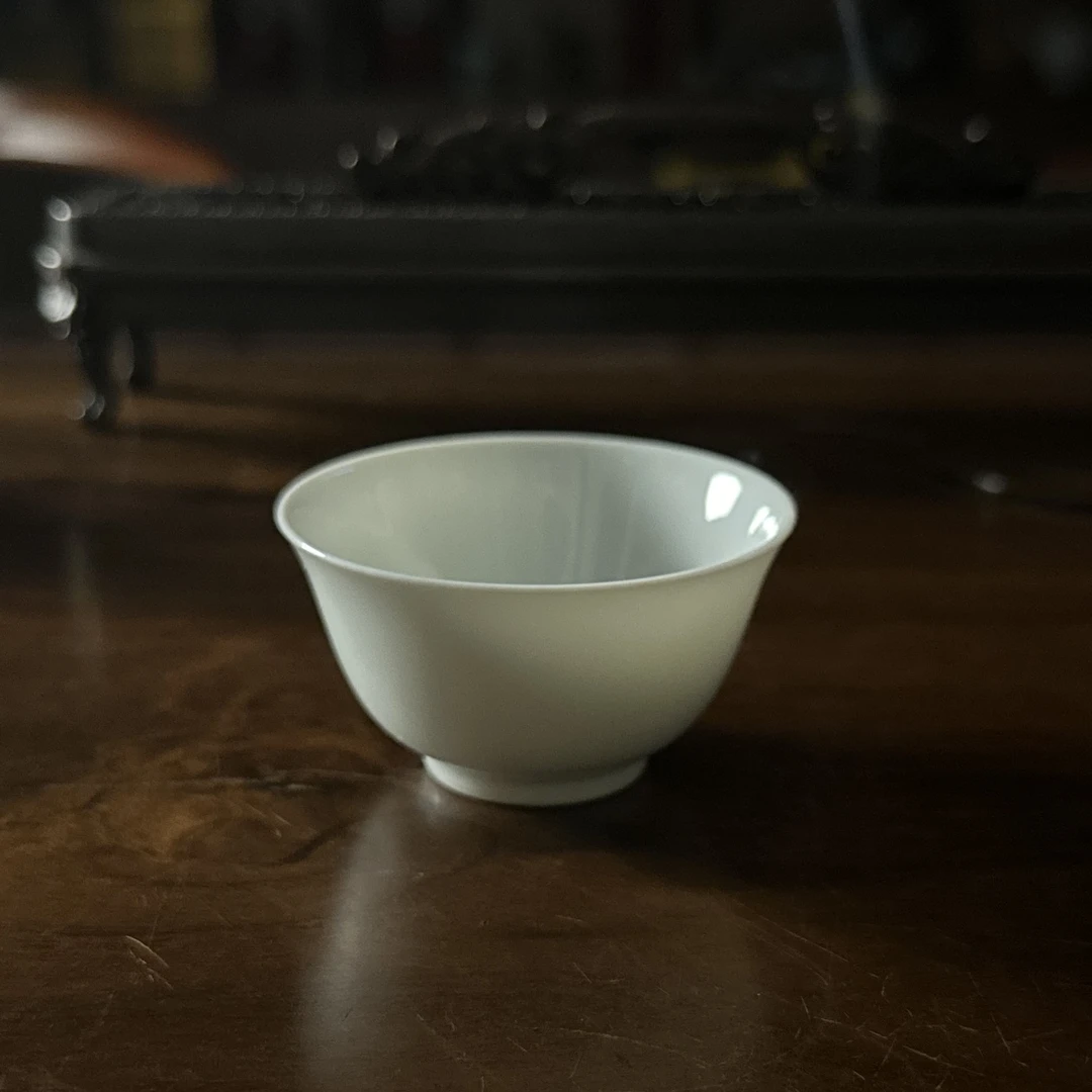 【自在棠】中式杯子茶杯纯白色白玉色小巧白瓷陶瓷主人杯袖珍