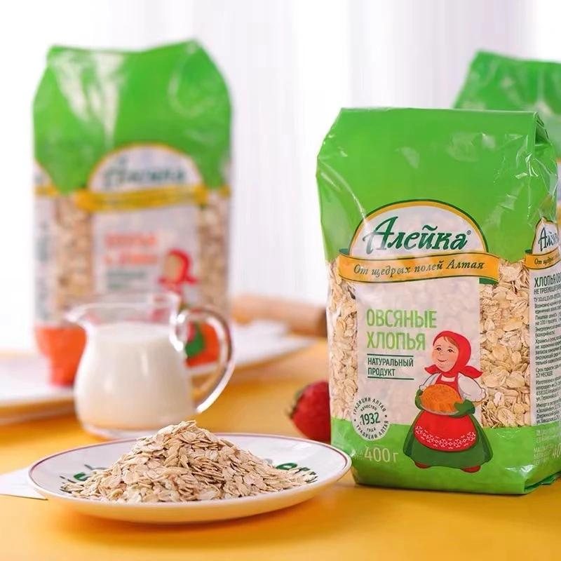 【五袋更划算】俄罗斯原装进口艾利客老奶奶燕麦片400克/袋