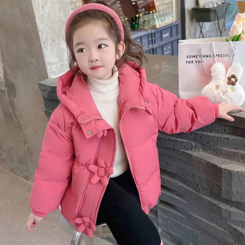 女童羽绒服冬季2024新款洋气儿童轻薄白鸭绒宝宝秋冬连帽冬装外套