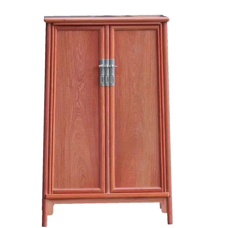 成都红木家具明式缅甸花梨木圆角柜大果紫檀面条柜实木储物柜定制