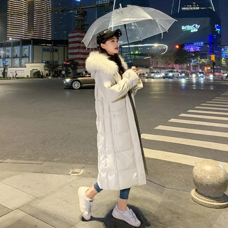 波司豋羽绒羽绒服女中长款韩版羽绒棉衣羽绒服女过膝中长款时尚学