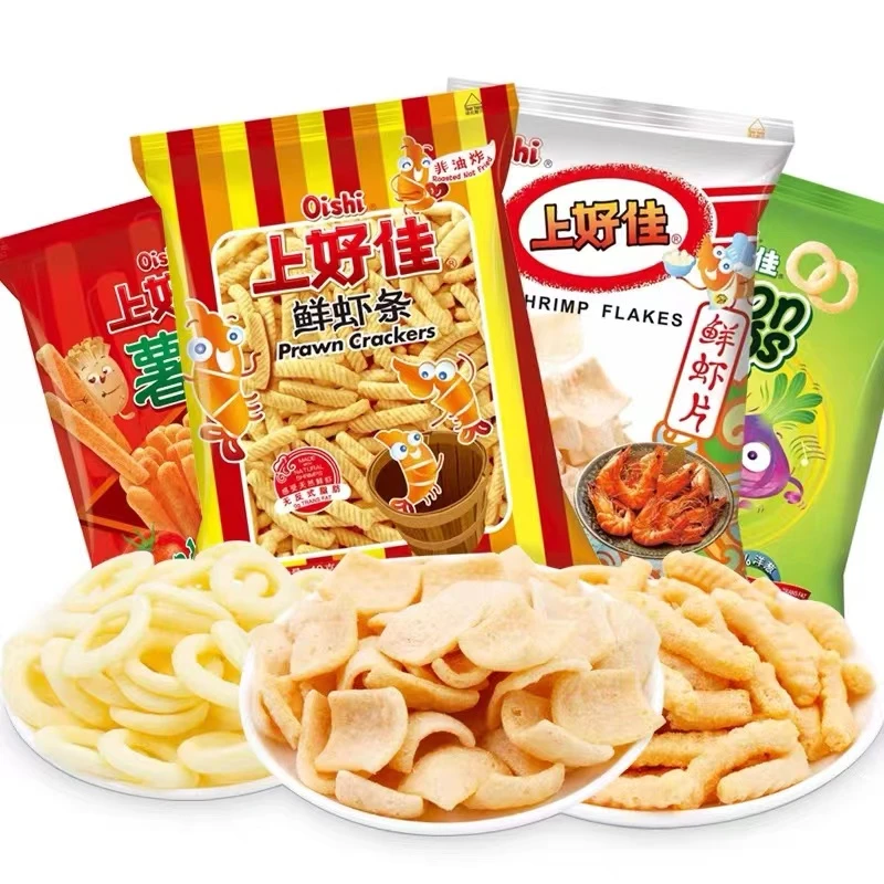 上好佳大礼包洋葱圈虾条鲜虾片栗米条30克6包装