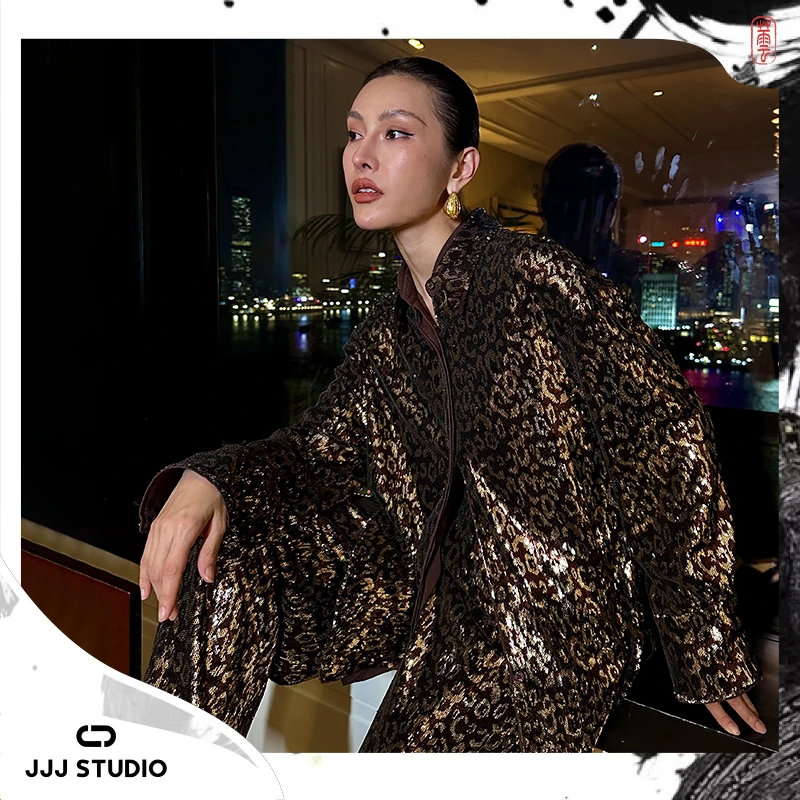 JJJ STUDIO 豹纹上衣+长裤 JLWFW1N272+JLWFW1K273