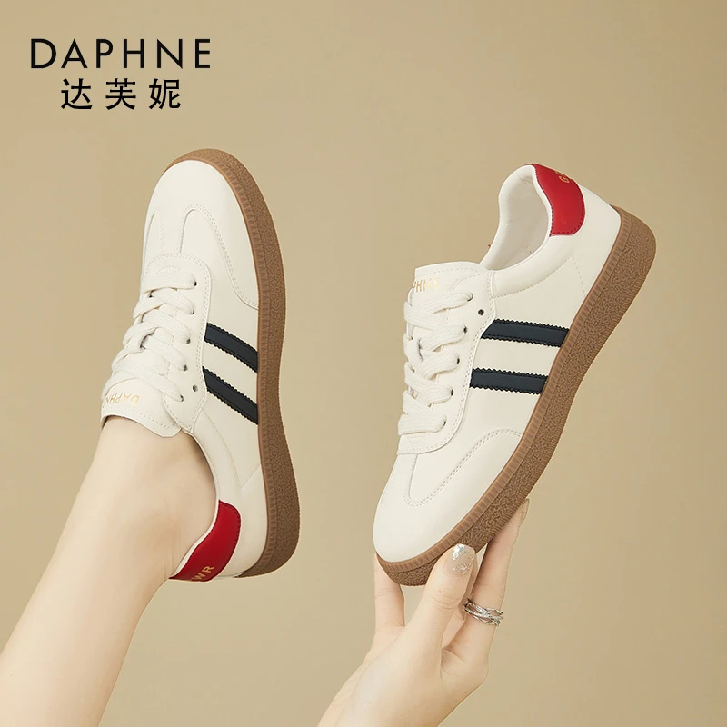 达芙妮时尚阿甘鞋女款百搭平底板鞋春季2025新款德训鞋复古运动鞋