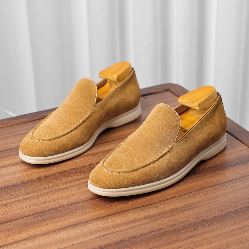 春夏新款真皮透气英伦磨砂高档休闲皮鞋轻便舒适男士便鞋潮流单鞋