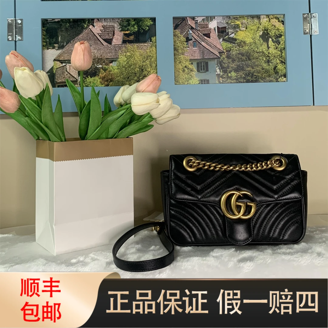 95新 GUCCI/古驰 马蒙黑金22 / 林美丽专属 / 时尚百搭 斜挎