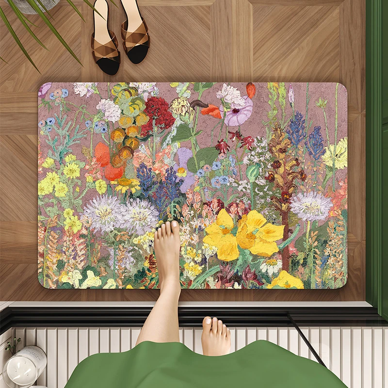 厕所垫地垫浴室门口吸水垫硅藻泥垫子卫生间防滑地面铺垫脚垫地垫