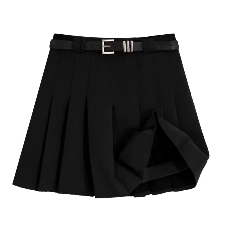 【有腰带~秋冬毛呢裙】法式小个子高腰百褶裙短裙女时尚百搭半身裙