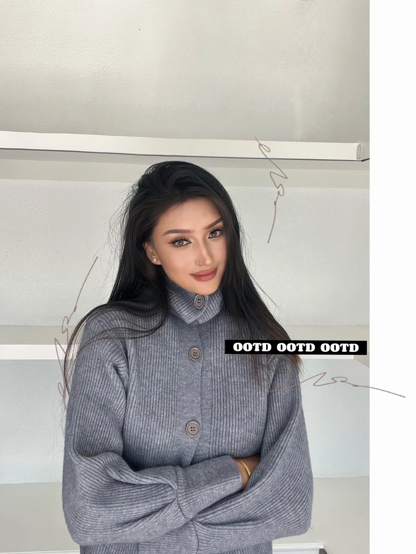 Cutiepie·三色高领开衫两穿百搭针织衫