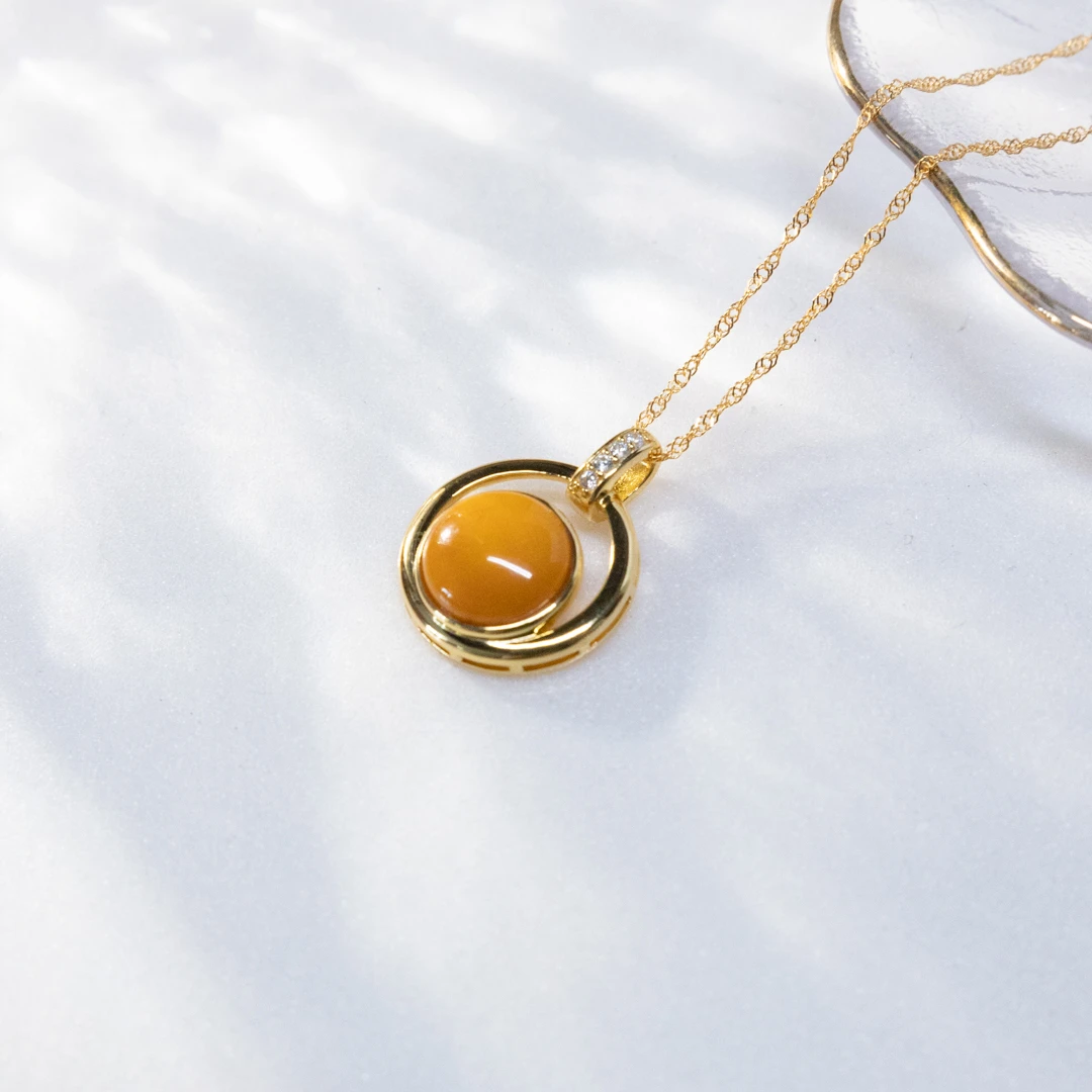 链子925银 古法镶嵌圆形项链/锁骨链