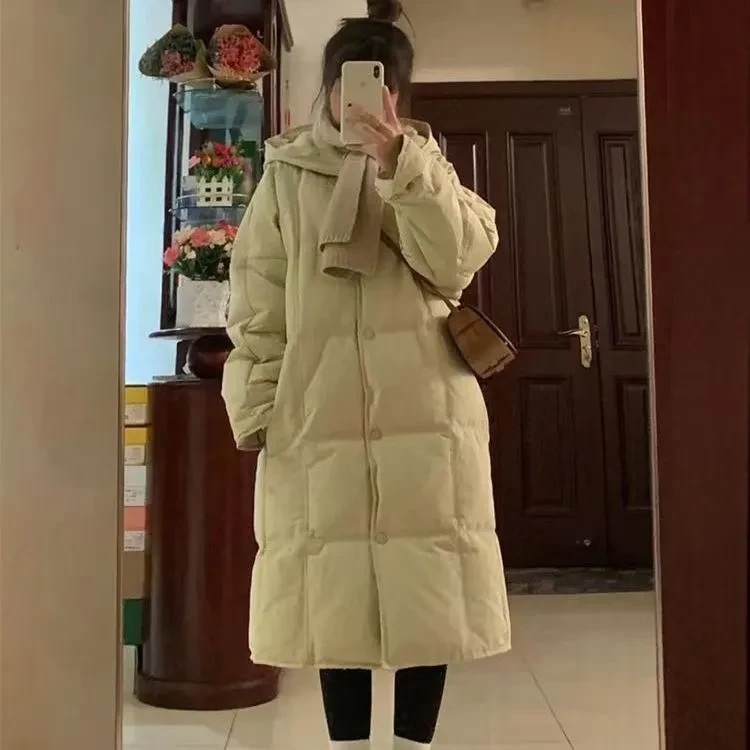 奶油蜜瓜棉服女2024冬季棉袄新款韩版学生棉衣加厚长款过膝面包服