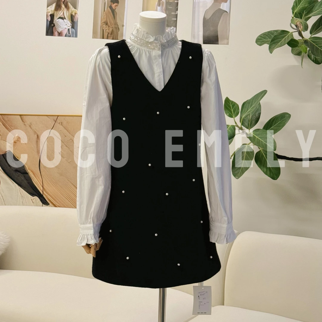 【千颂妮】COCO EMELY 法式小香风钉珠背心裙衬衫两件套CO07211337