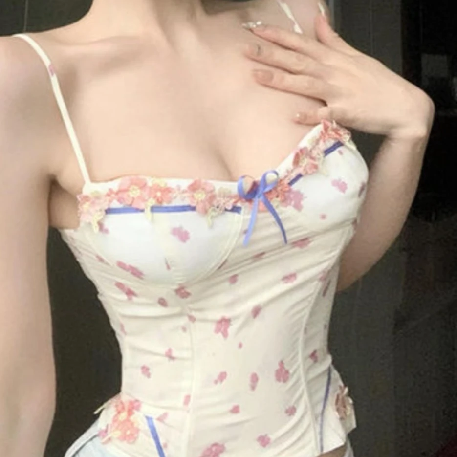 辣妹吊带背心复古百搭修身性感古着时尚美背显瘦打底气质短款