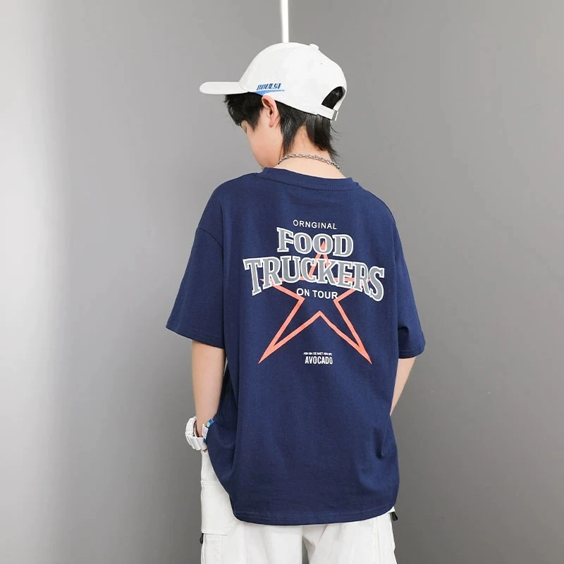 【100%纯棉】实体专柜童装男童6-12岁夏款中大童短袖T恤儿童宽松潮