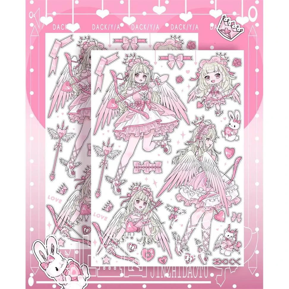 韩国ins甜亚风估卡贴纸便宜韩系镭射人物咕卡爱豆小卡diy装饰素材