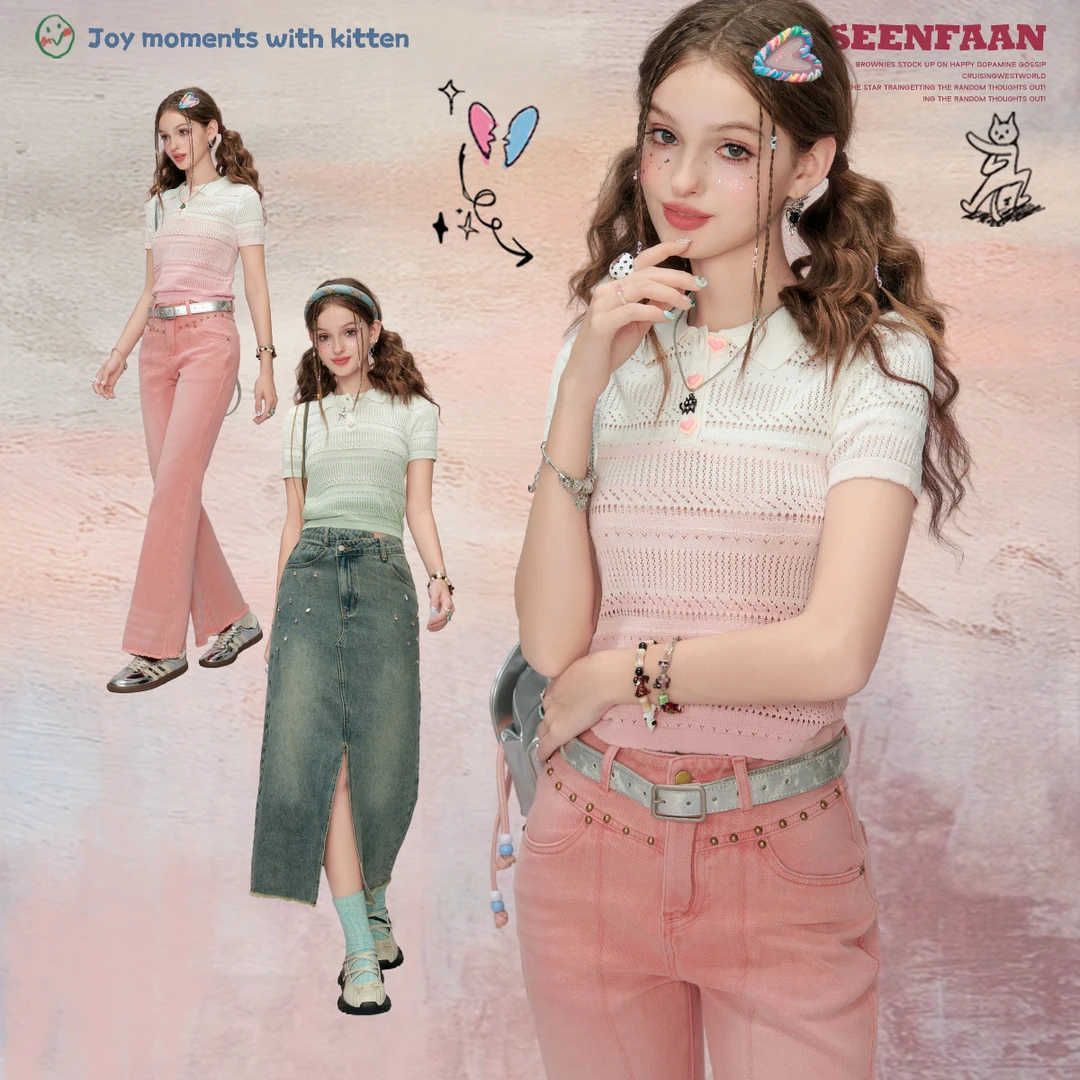 V001【马琦尧专属】SEENFAAN盛放渐变色短袖Polo衫