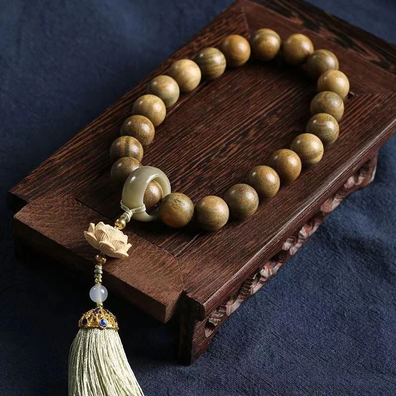 木质手链 莲花如意扣经典手串大气款..