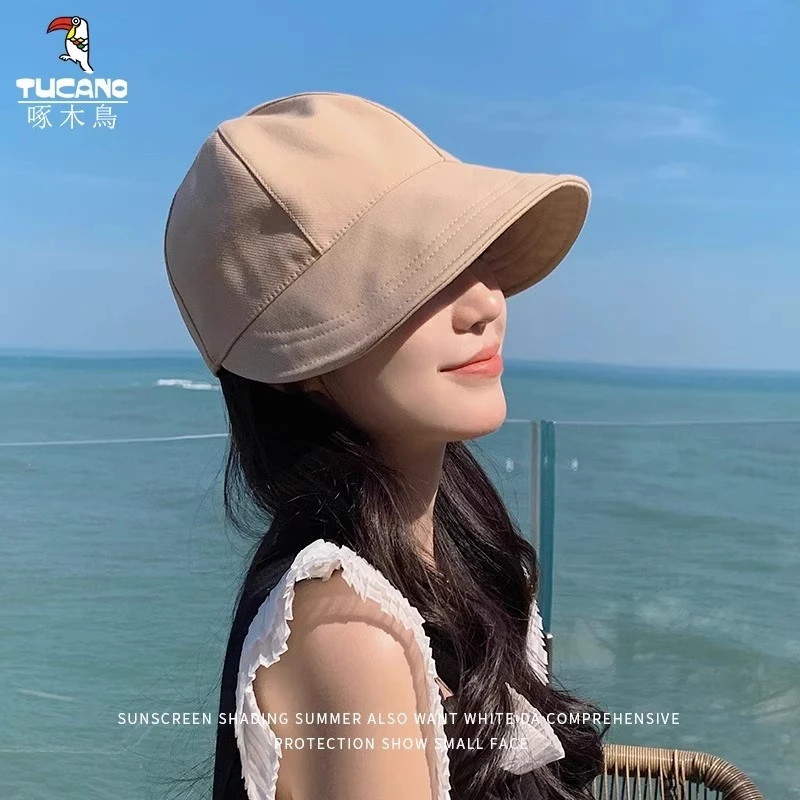 赵露思同款帽子女日系显脸小渔夫帽素颜百搭春秋大帽檐棒球遮阳帽