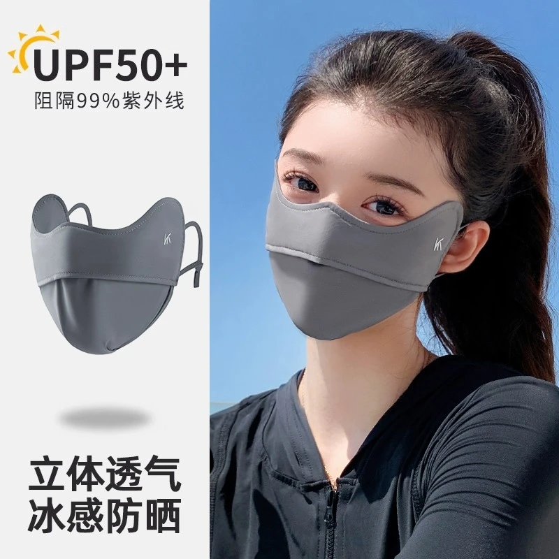 啄木鸟防晒口罩女款夏季防紫外线2025新款护眼角冰丝透气遮阳面罩