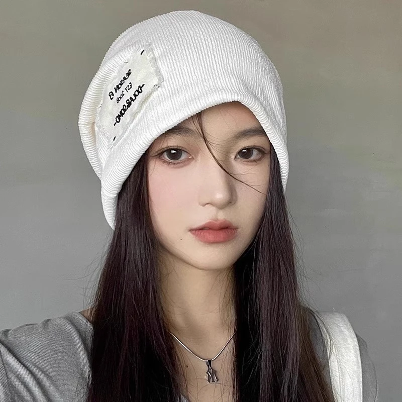 帽子女春秋大头围显脸小堆堆帽男网红针织包头冷帽冬季产后月子帽