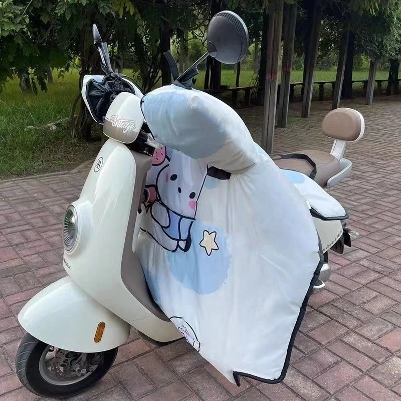 帕恰狗挡风被冬季新款加厚加绒防寒防水雅迪爱玛电动车骑行防风被