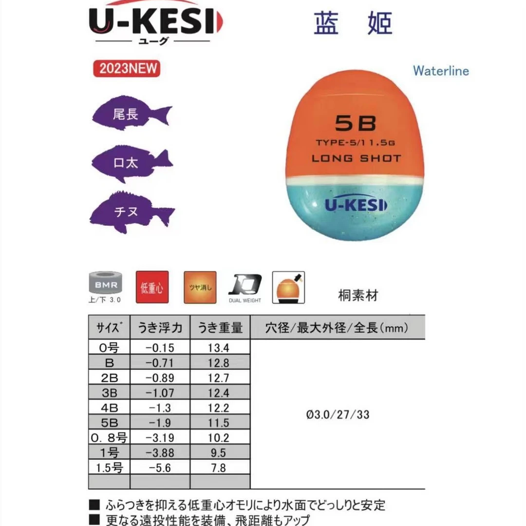 优格斯蓝姬矶钓海钓浮漂进口漆软面耐撞耐刮桐木稳定型阿波浮漂