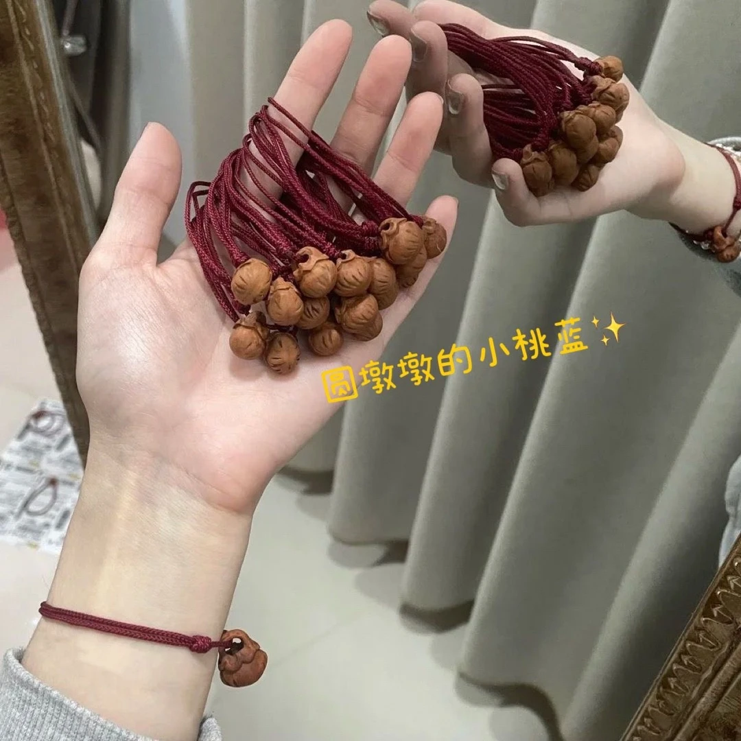 非金属手链 简约桃篮红绳编织复古手链女手绳学生百搭高考毕业季