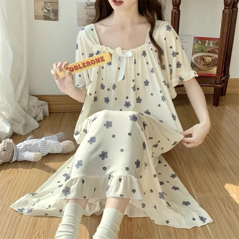 2睡裙春秋款透气薄款休闲舒适甜美可爱公主风家居服小众设计均码