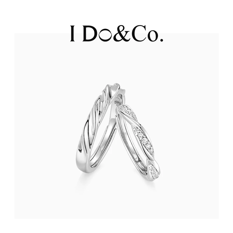 I Do&Co. 925银戒指 恋爱频率情侣对戒小众开口戒指 礼物送女友