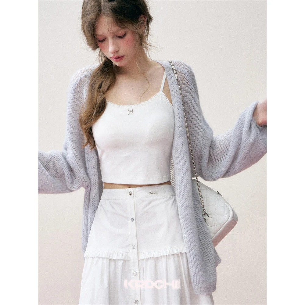 4010【金拐子专属】Kroche 24SS 胸垫一体精选柔软棉感蕾丝花边吊带