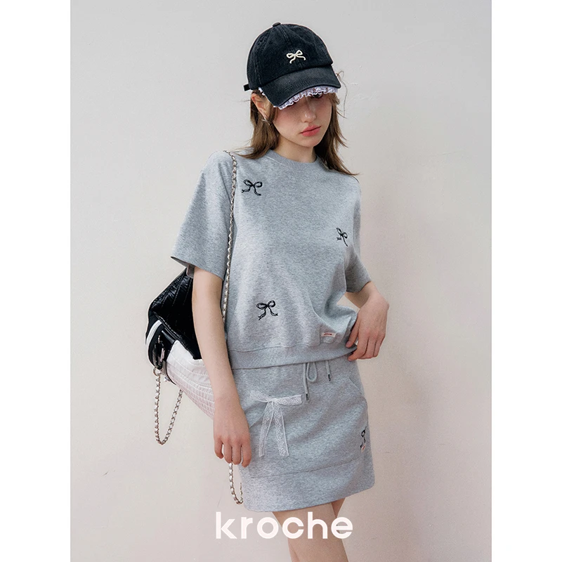 4149【金拐子专属】Kroche 24ss bowknot 蝴蝶结刺绣 运动休闲卫衣