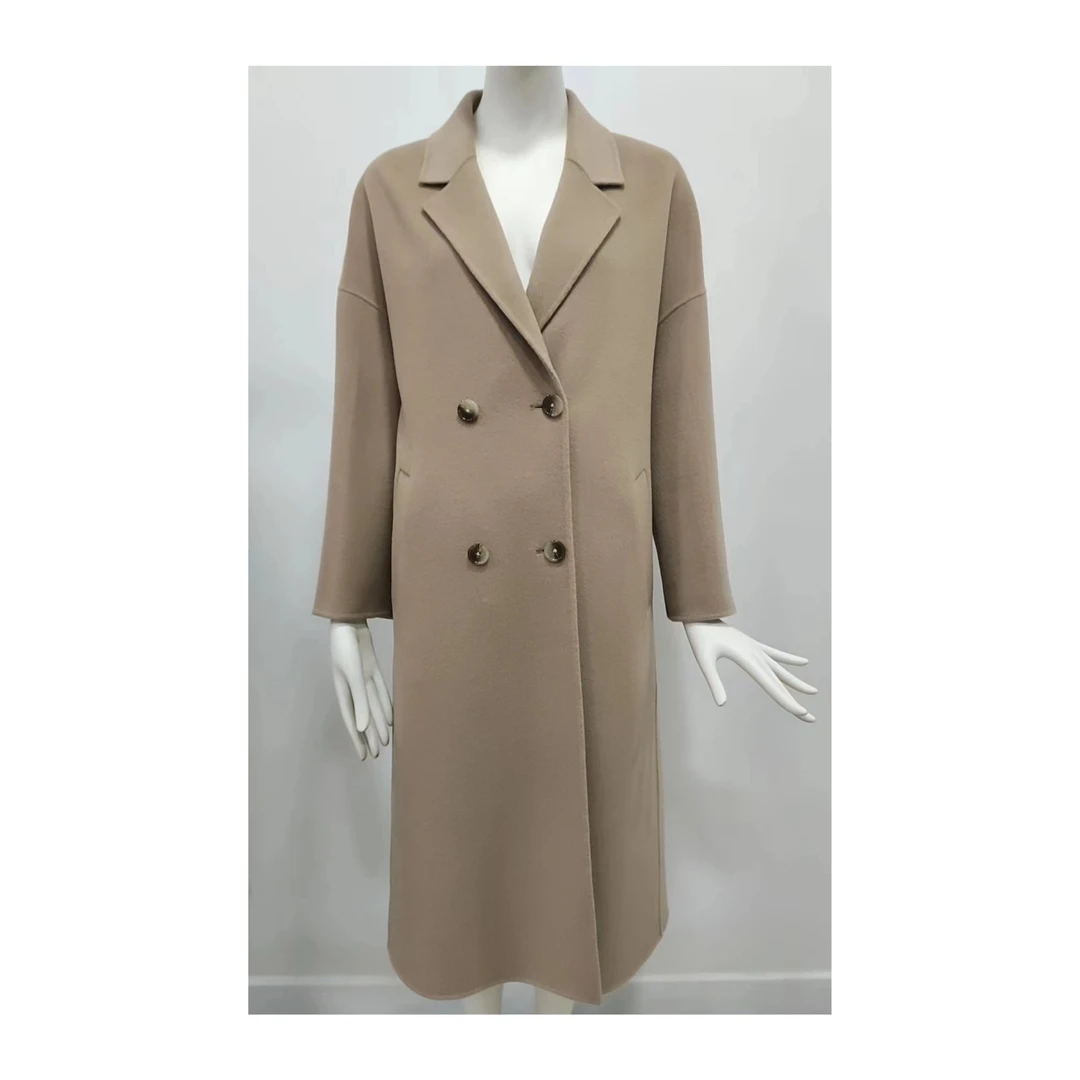 MOAISHI/莫艾诗双面羊绒大衣2024秋冬新款时尚高贵收腰气质外套女