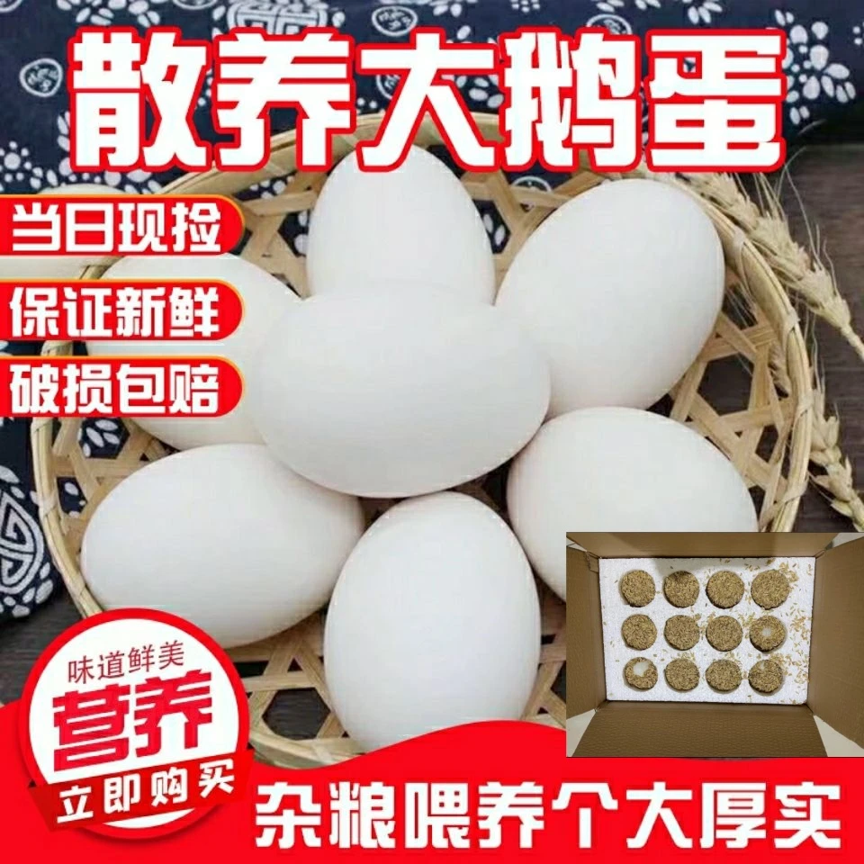 【主播补贴浮力】正宗农家双黄土鹅蛋新鲜特大土鹅蛋批整箱孕妇宝宝