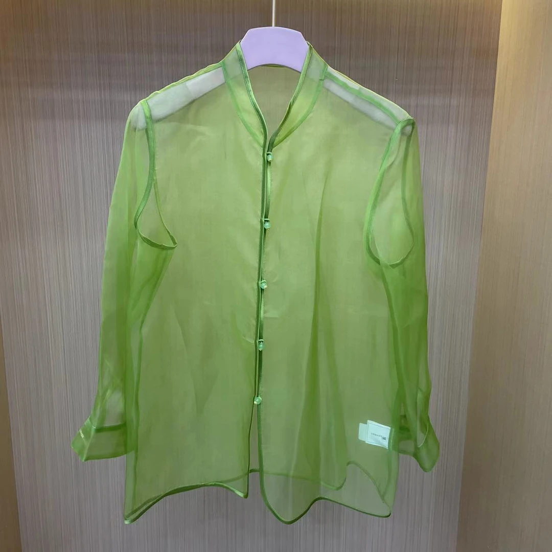 【LJWM】桑蚕丝欧根纱防晒上衣 S15443