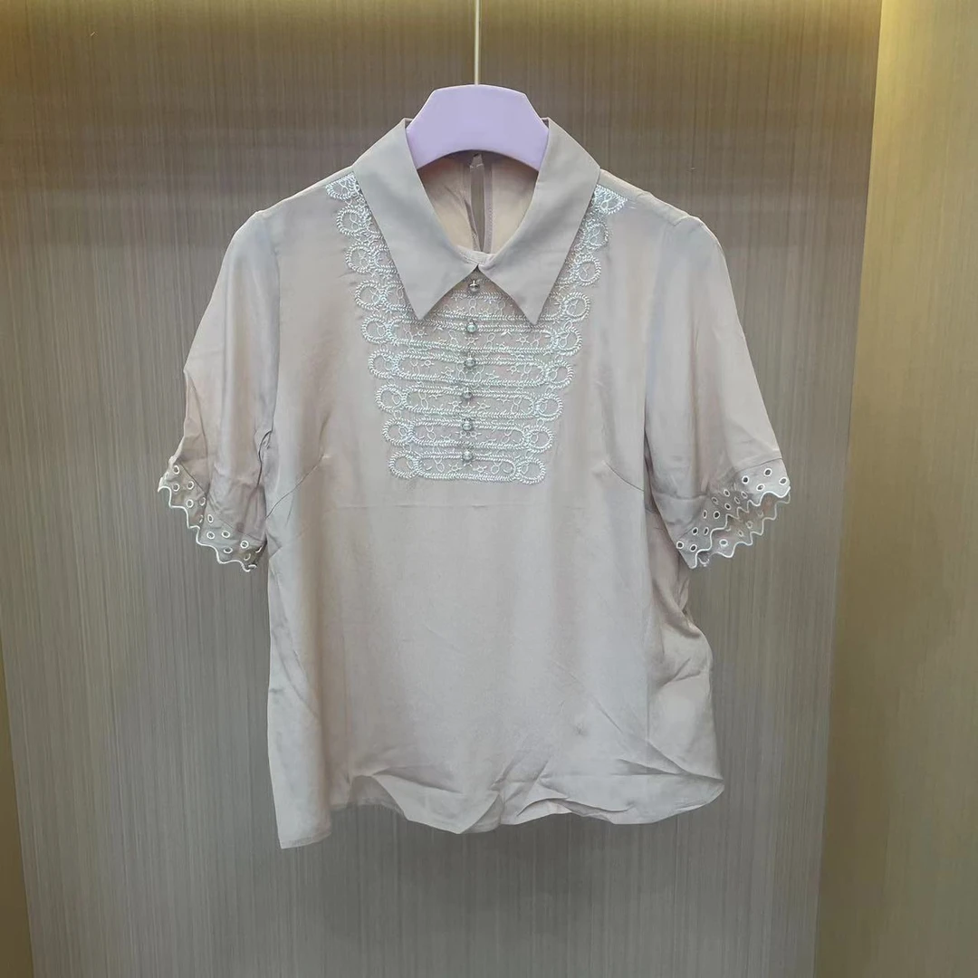 【LJWM】桑蚕丝短袖小衫 5938