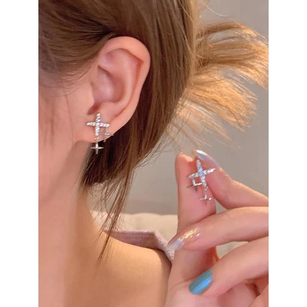 铜合金耳饰 925银针7069《繁星浪漫》小众精致简约四芒星高级感耳钉
