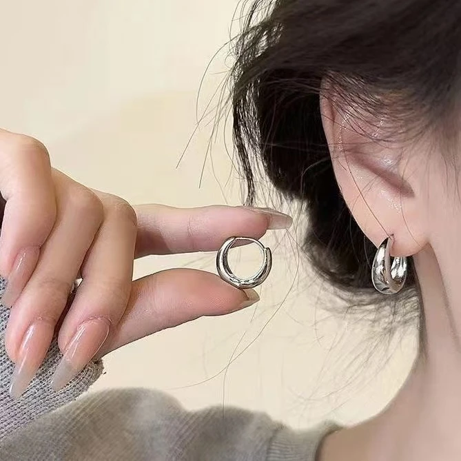 铜合金耳饰 925银针7213《小湾》简约轻奢个性冷淡小众设计感耳钉