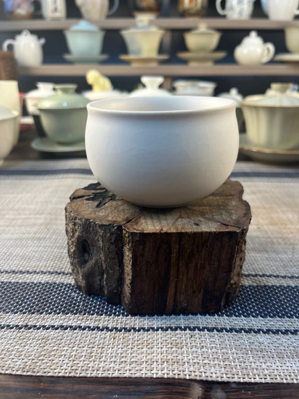 可养汝窑功夫茶杯开片品茗杯茶具茶碗个人仿古汝窑陶瓷茶杯主人杯