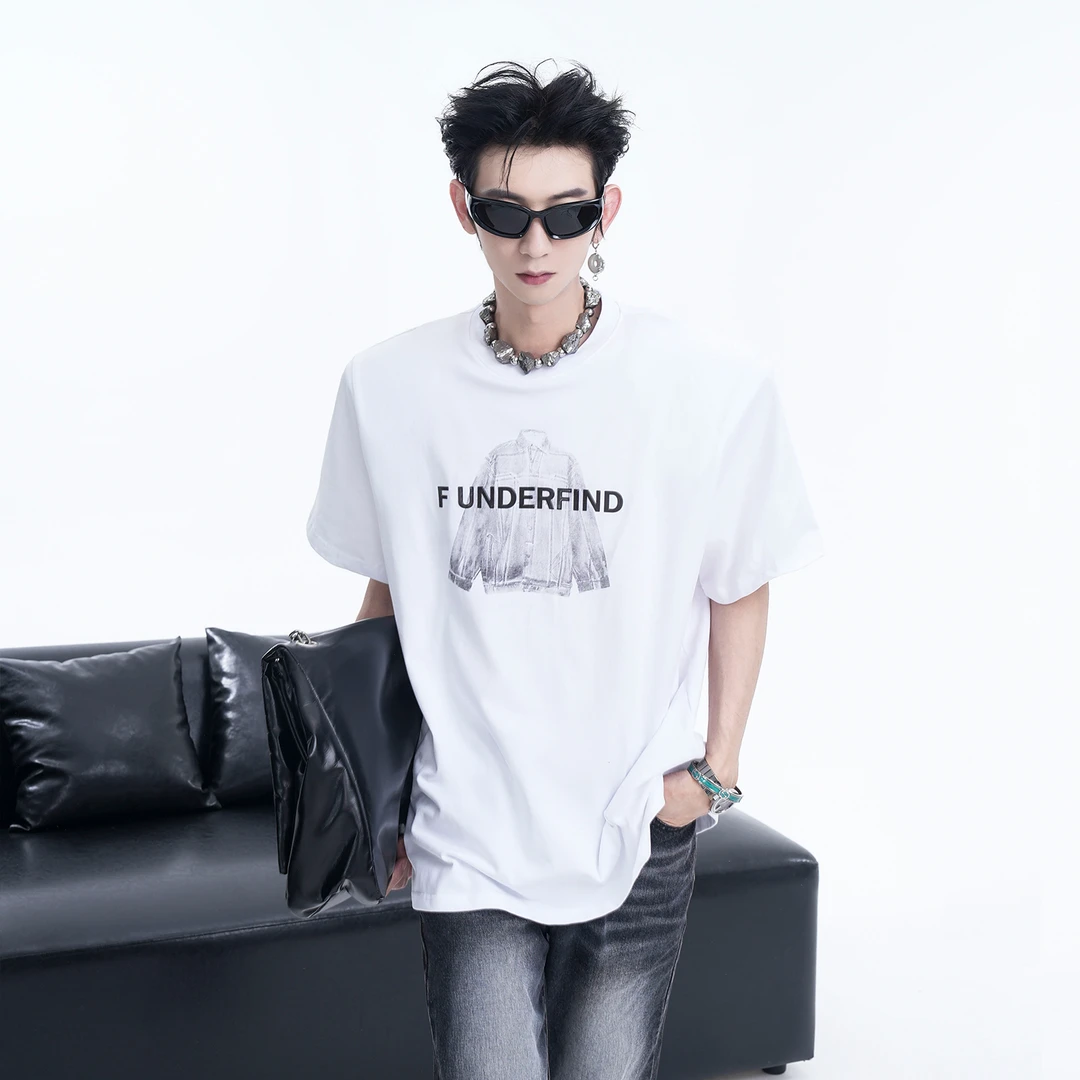 320克重磅 美式高街纯棉垫肩短袖T恤男女夏季高级感小众设计半袖