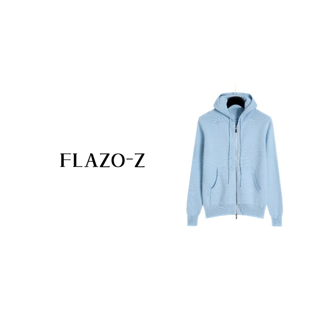 FLAZO-Z（红条连帽）毛衣针织衫轻奢时尚设计师纯色百搭休闲带帽