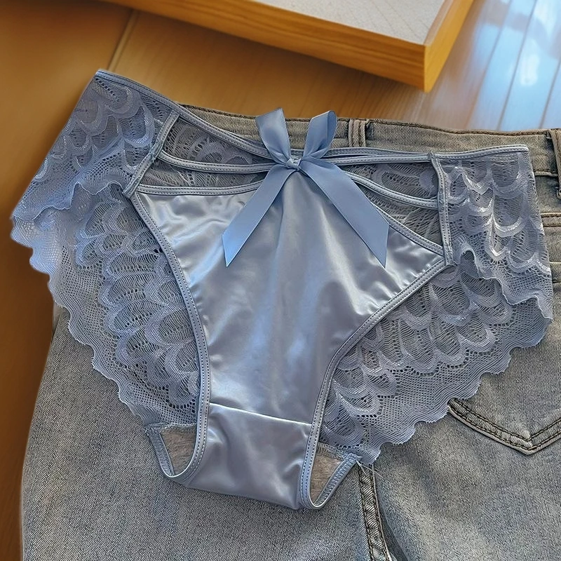 纯欲性感透明镂空蕾丝裤女中腰女士三角裤头少女法式透气薄款舒适