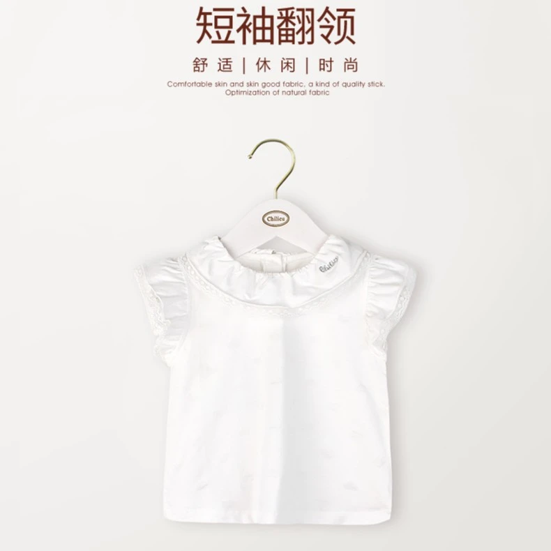 女童 短袖翻领 夏季 洋气上衣