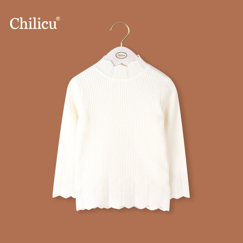 Chilicu针织毛衣 女童毛衣   春秋 保暖 时尚洋气 长袖