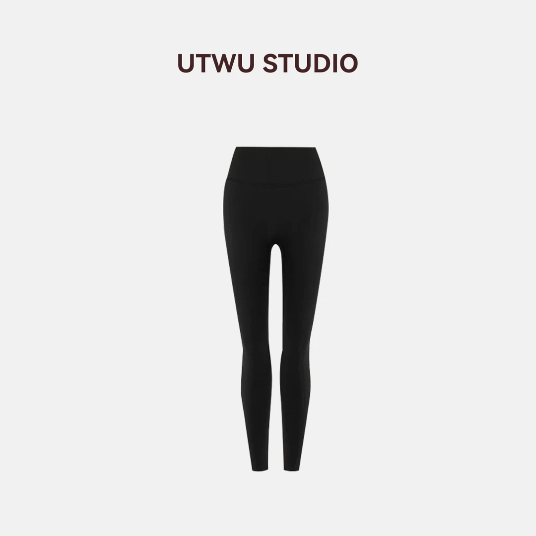 UTWU「裸感Yoga pants」无缝拼接显瘦高弹提臀瑜伽裤Q24J6011